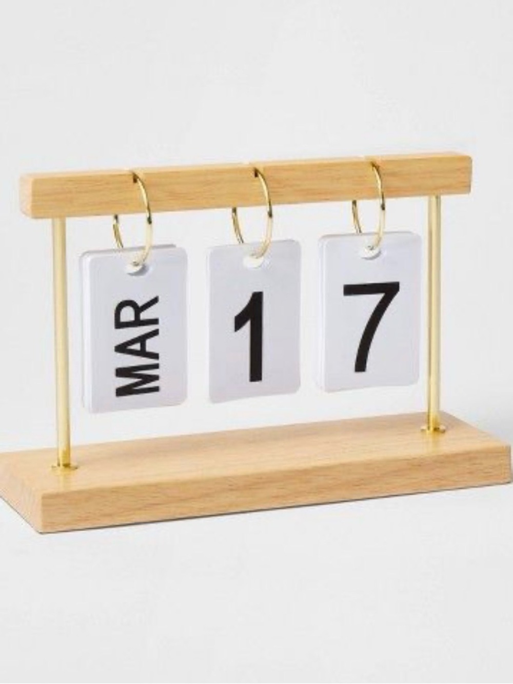 Wooden Perpetual Desk Calendar - Natural Wood office desk modern